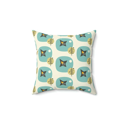 Kate McEnroe New York Mid Century Modern Atomic Aqua Throw Pillow with InsertThrow Pillows14038900733305176526