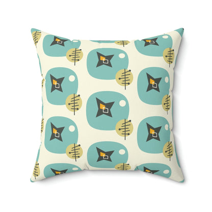 Kate McEnroe New York Mid Century Modern Atomic Aqua Throw Pillow with InsertThrow Pillows32790481158788795803