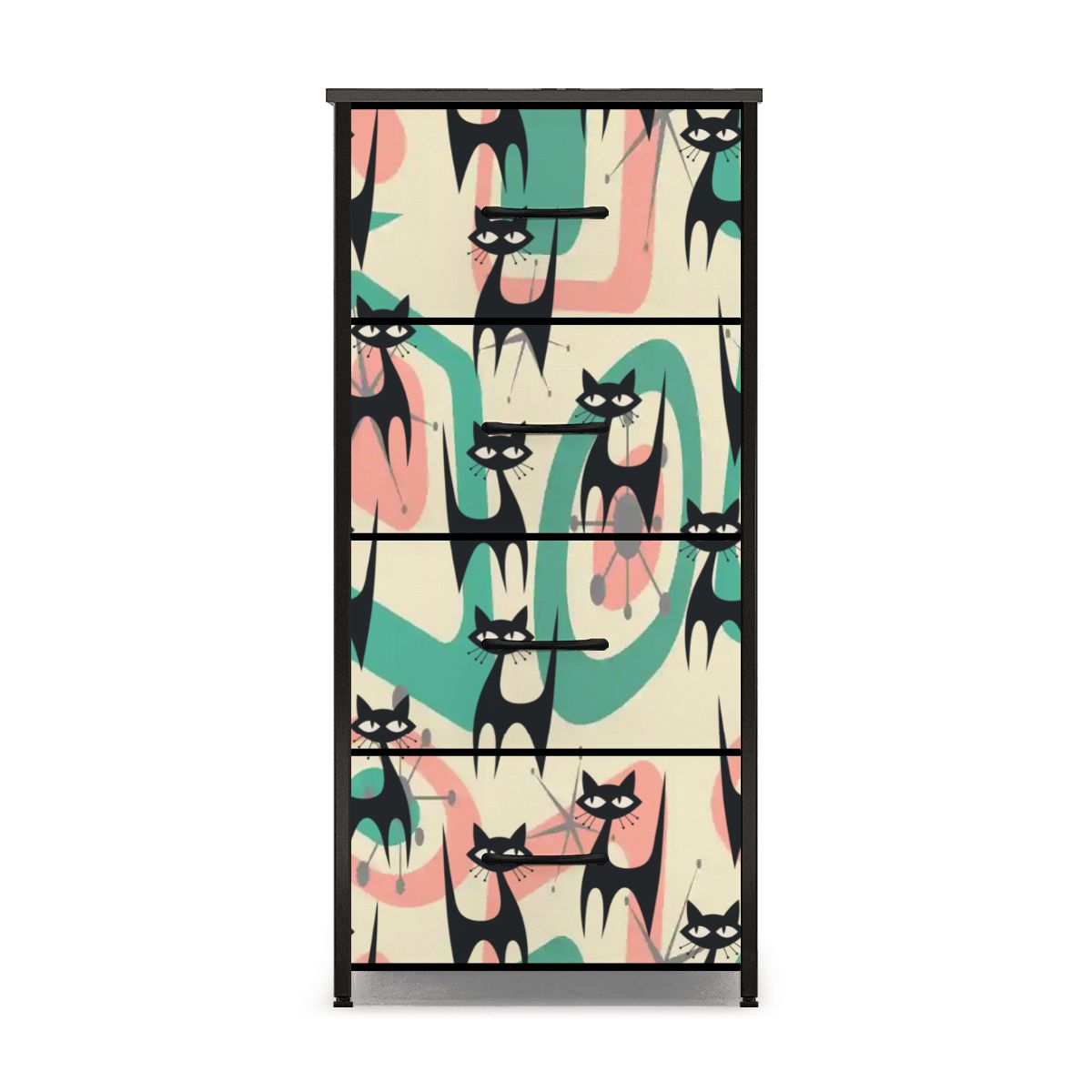 Kate McEnroe New York Mid Century Modern Atomic Black Cat Boomerang 4 Drawer DresserDressersURJJAuw9FZ