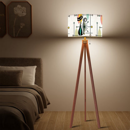 Kate McEnroe New York Mid Century Modern Atomic Black Cat Drum Lamp ShadeLamp Shadesvk3tGTaUM6