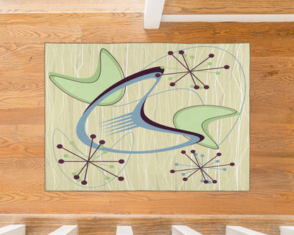 Kate McEnroe New York Mid Century Modern Atomic Boomerang Starburst Retro MCM Area RugRugsATMBMRG2X3