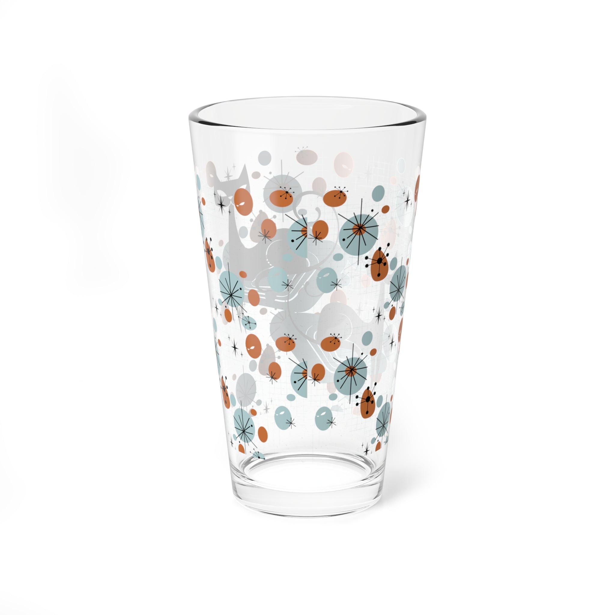 Kate McEnroe New York Mid Century Modern Atomic Cat Barware, Retro Drinking Glass, MCM Kitchen Glassware, Vintage Mixer CupMixing Glasses58589117418230641674