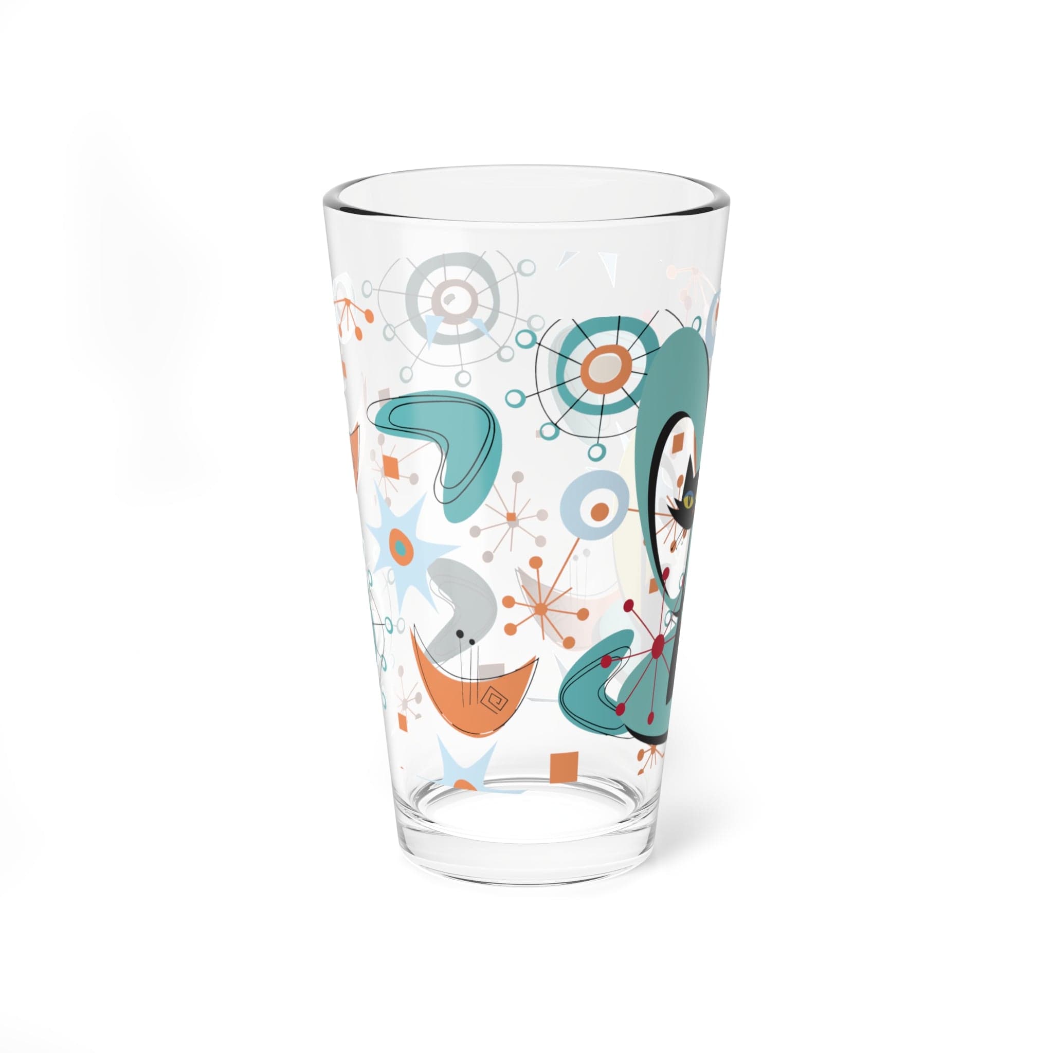 Kate McEnroe New York Mid Century Modern Atomic Cat Barware, Retro Drinkware, MCM Drinking Glass, Gift for MomMixing Glasses11922125964470211414