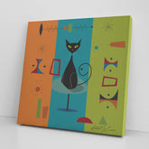 Kate McEnroe New York Mid Century Modern Atomic Cat Canvas Gallery Wrap Wall ArtCanvas Wall Art139005