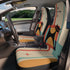 Kate McEnroe New York Mid Century Modern Atomic Cat Car Seat Cover Set, Geometric Teal Blue, Mustard Yellow, Cream MCM Starburst Car Decor, Retro Seat ProtectorCar Seat CoversD2846145