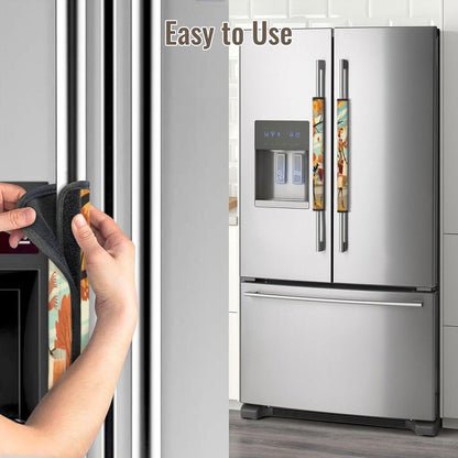 Kate McEnroe New York Mid Century Modern Atomic Cat Fall Autumn Refrigerator Handle CoversRefrigerator Handle CoversNAk7c0qiHz