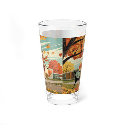 Kate McEnroe New York Mid Century Modern Atomic Cat Fall Pint Glass Retro Autumn DrinkwarePint Glasses29537676189608362015