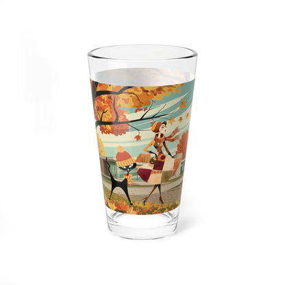 Kate McEnroe New York Mid Century Modern Atomic Cat Fall Pint Glass Retro Autumn DrinkwarePint Glasses29537676189608362015