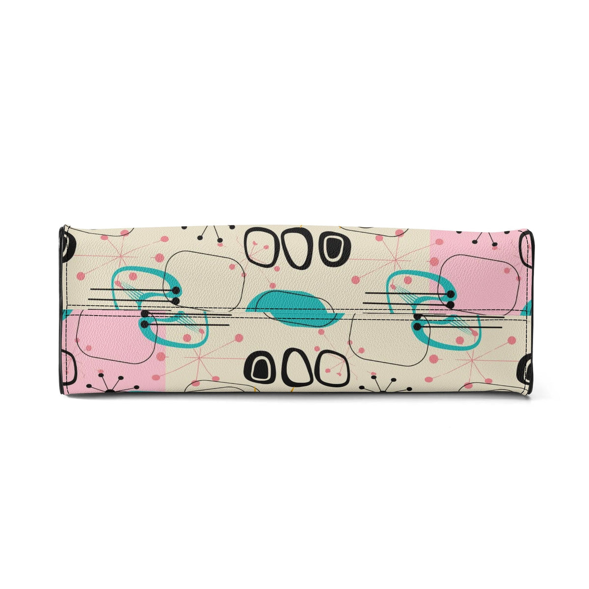 Kate McEnroe New York Mid Century Modern Atomic Cat Handbag, Retro Pink, Turquoise, and Black Leather BagHandbagsW8VGEO8W - 2
