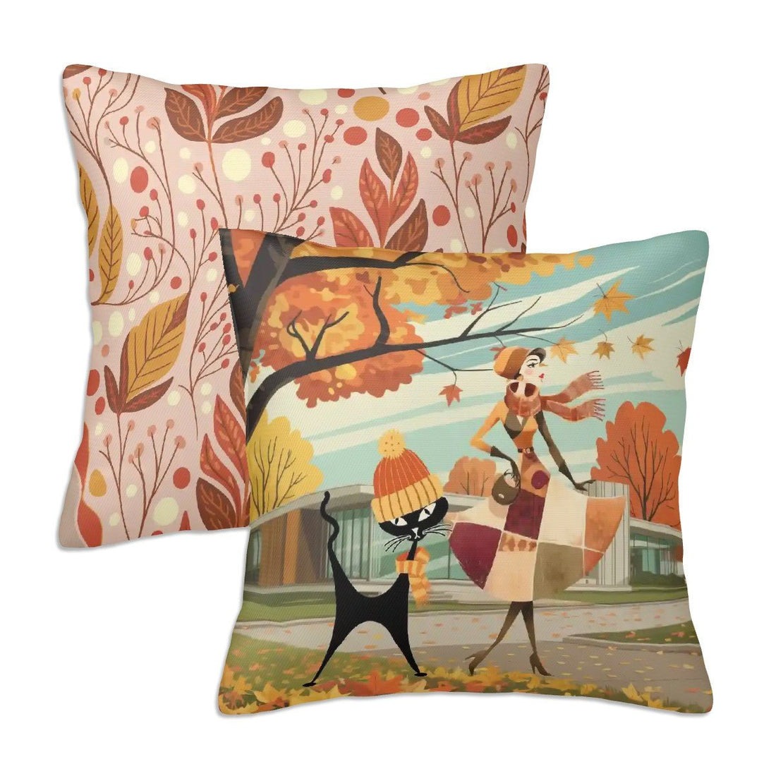 Kate McEnroe New York Mid Century Modern Atomic Cat Pillow Cover, Retro Fall Kitsch PillowcaseThrow Pillow CoversdEB3MnnDKM
