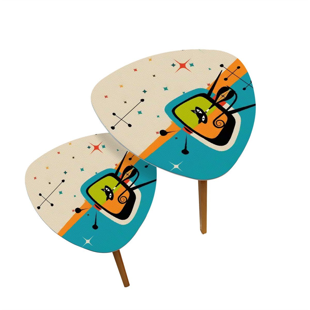 Kate McEnroe New York Mid Century Modern Atomic Cat Retro TV Nesting TablesNesting Tablesb1yUDLcipJ