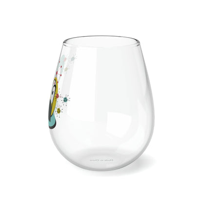 Kate McEnroe New York Mid Century Modern Atomic Cat Stemless Wine Glass, 11.75oz Retro Whimsical Sipware, MCM Kitschy DrinkwareWine Glasses21338189572524477717