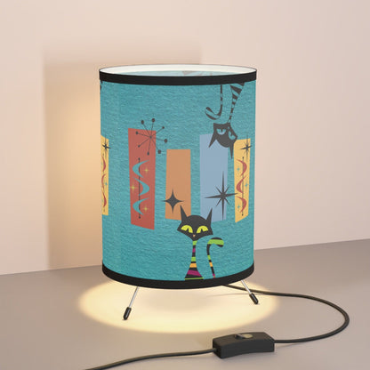 Kate McEnroe New York Mid Century Modern Atomic Cat Tripod Lamp Lamps 67926507570415642682