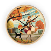 Kate McEnroe New York Mid Century Modern Atomic Cat Wall Clock, Retro Vintage Kitsch Home AccentWall Clocks16627495482783589188