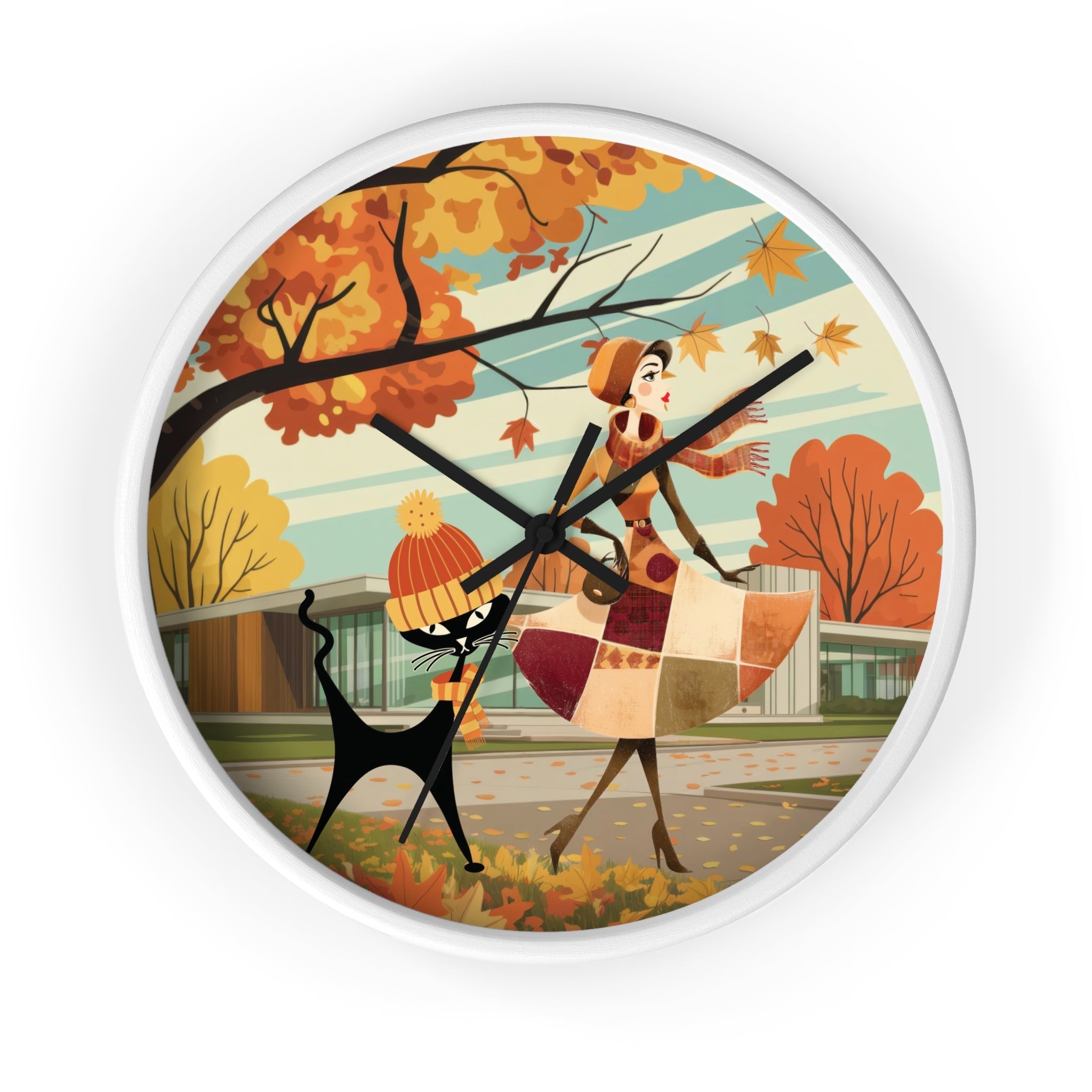 Kate McEnroe New York Mid Century Modern Atomic Cat Wall Clock, Retro Vintage Kitsch Home AccentWall Clocks21748696199778542509