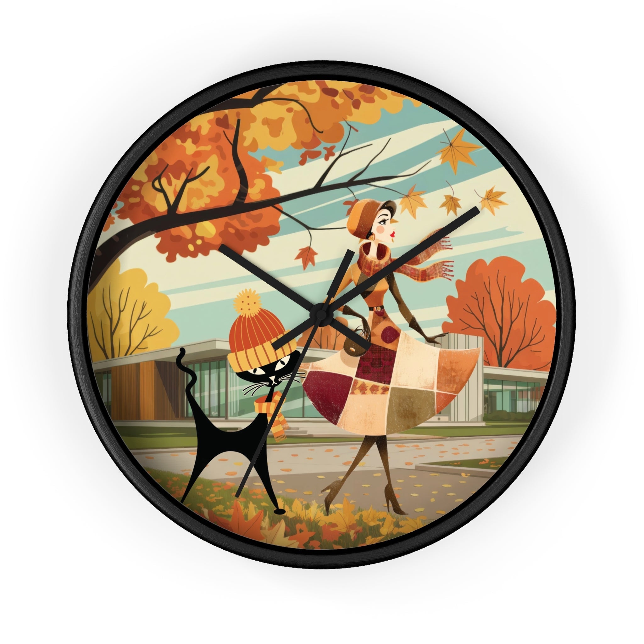 Kate McEnroe New York Mid Century Modern Atomic Cat Wall Clock, Retro Vintage Kitsch Home AccentWall Clocks77232776637768243194