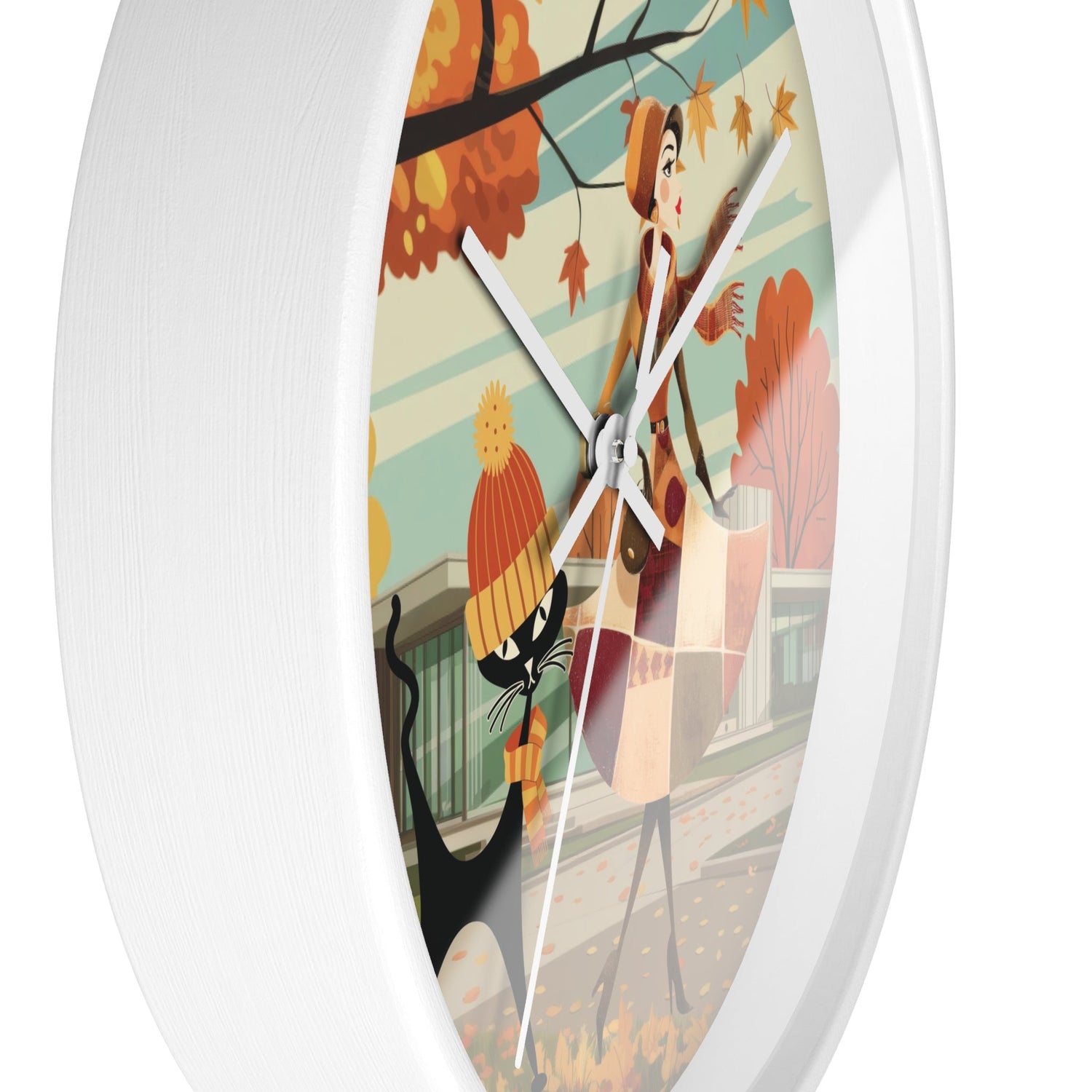 Kate McEnroe New York Mid Century Modern Atomic Cat Wall Clock, Retro Vintage Kitsch Home AccentWall Clocks77232776637768243194