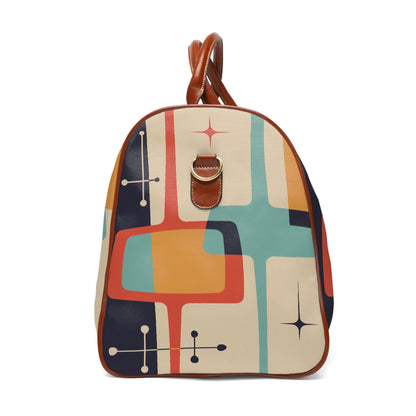 Kate McEnroe New York Mid Century Modern Atomic Cat Waterproof Travel Duffel Bag Travel Bags One Size D2787561