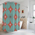 Kate McEnroe New York Mid Century Modern Atomic Diamond Starburst Shower Curtain, Retro Teal and Orange Bathroom AccentShower Curtains26976893294746754264