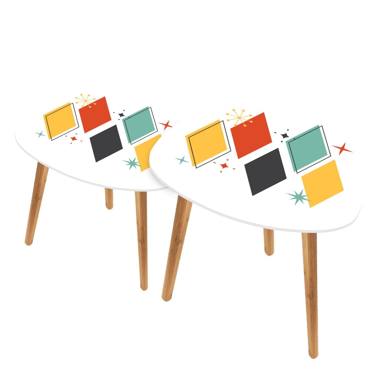 Kate McEnroe New York Mid Century Modern Atomic Diamonds Starburst Nesting TablesNesting TableszWTtjZow0J
