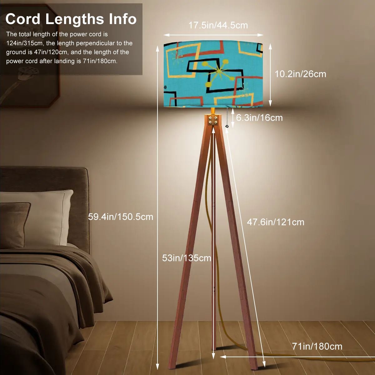 Kate McEnroe New York Mid Century Modern Atomic Floor Lamp Retro Geometric Tripod LightingTripod Floor LampszTawmJSqf3