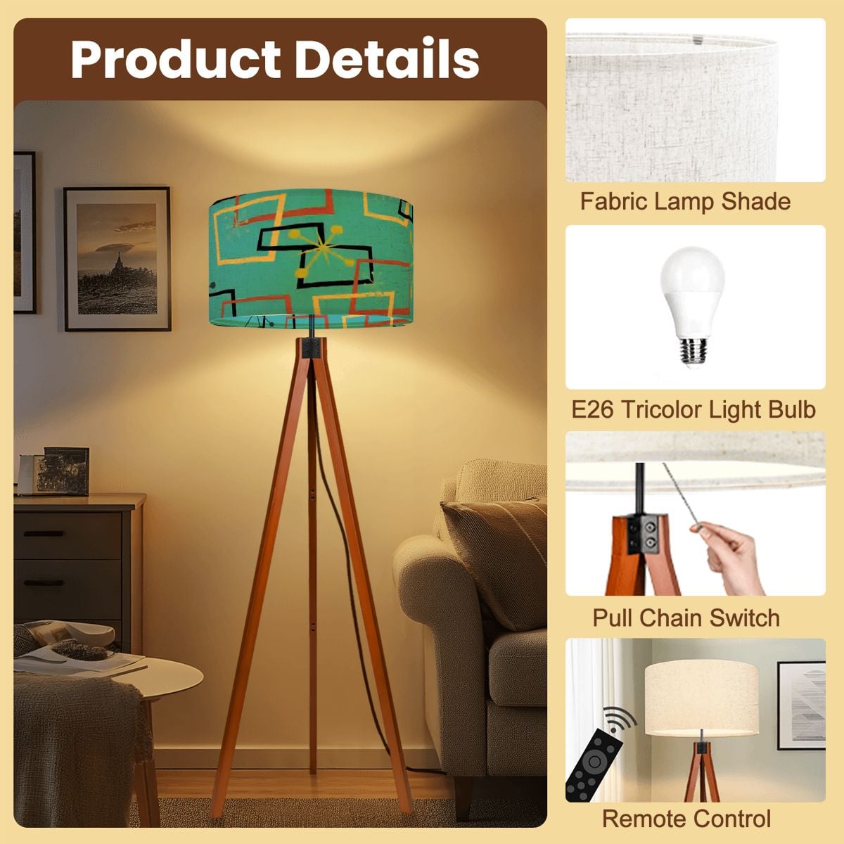 Kate McEnroe New York Mid Century Modern Atomic Floor Lamp Retro Geometric Tripod LightingTripod Floor LampszTawmJSqf3