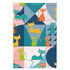 Printify Mid Century Modern Atomic Kitschy Cat Wrapping Paper, Retro Teal, Pink, Orange, Yellow Geometric Gift Wrap Home Decor 24" × 36" 79041593271239674685