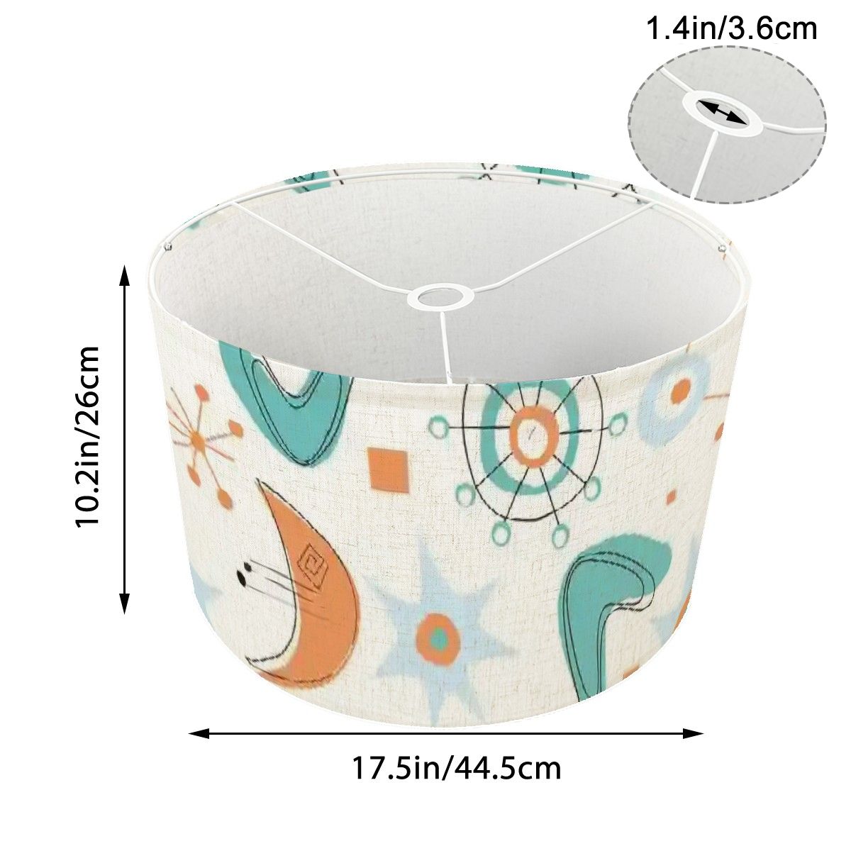 Kate McEnroe New York Mid Century Modern Atomic Lampshade, Retro Boomerang Starburst 50s Design, MCM Accent Lighting ShadeLamp ShadesO5r933Ugcd