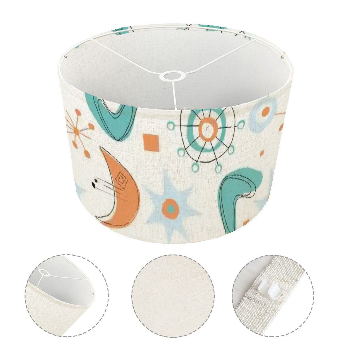 Kate McEnroe New York Mid Century Modern Atomic Lampshade, Retro Boomerang Starburst 50s Design, MCM Accent Lighting ShadeLamp ShadesO5r933Ugcd