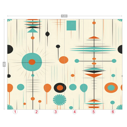 Kate McEnroe New York Mid Century Modern Atomic Orange Teal Geometric Wall MuralWall Mural116275