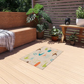 Kate McEnroe New York Mid Century Modern Atomic Outdoor Rug, Retro Boomerang Pattern Patio AccentRugs60866395459922238041