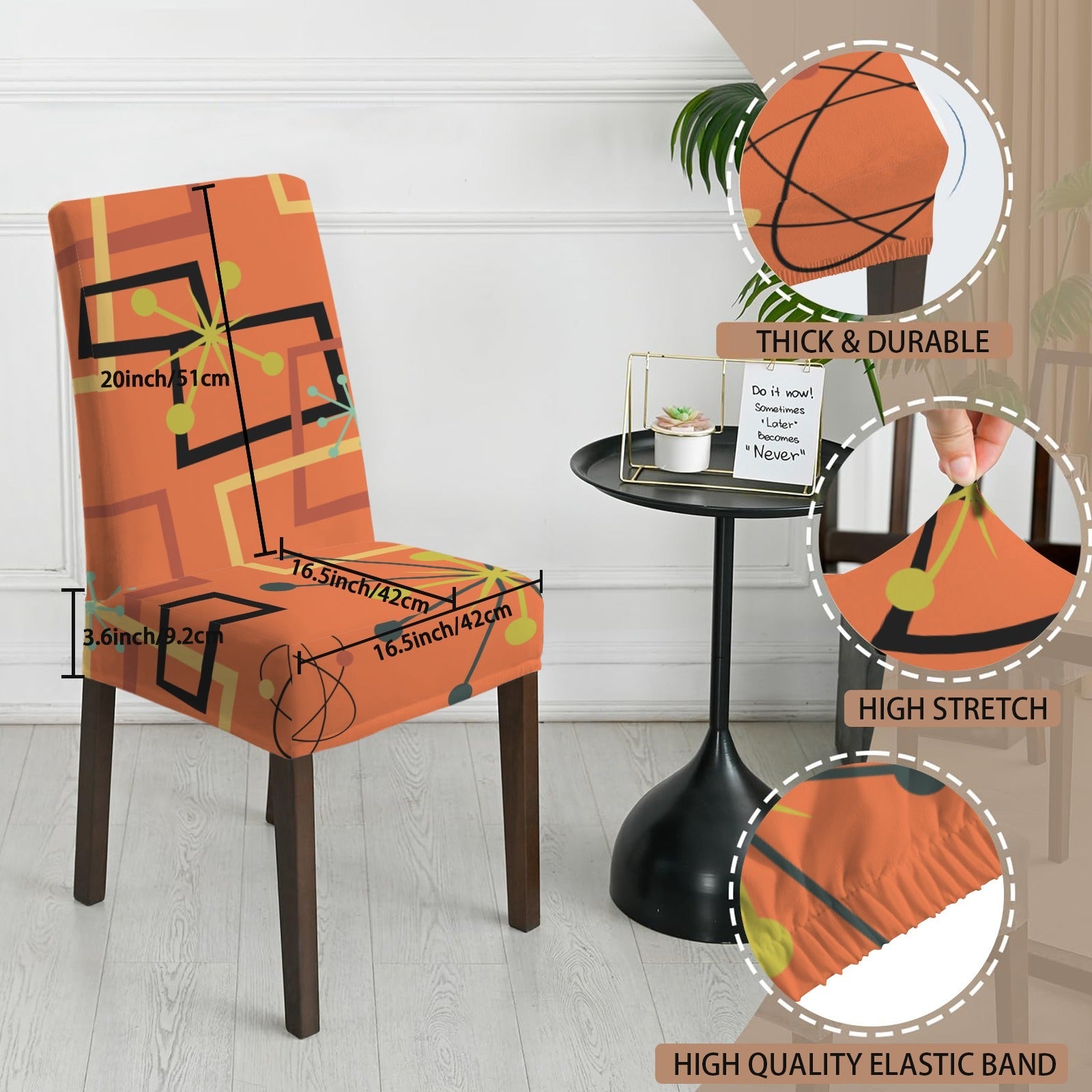 Kate McEnroe New York Mid Century Modern Atomic Starburst Chair Cover Retro 50s Dining SlipcoverChair SlipcoversD3271494