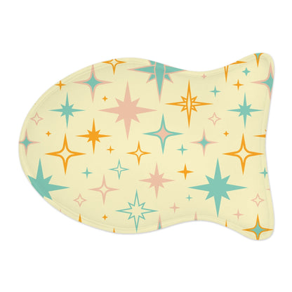 Kate McEnroe New York Mid Century Modern Atomic Starburst Pet Feeding Mats, Retro Bone and Fish Shape Cat and Dog Non - Slip, Highly Absorbent Feeding MatsPet Feeding Mats31055759463627191841