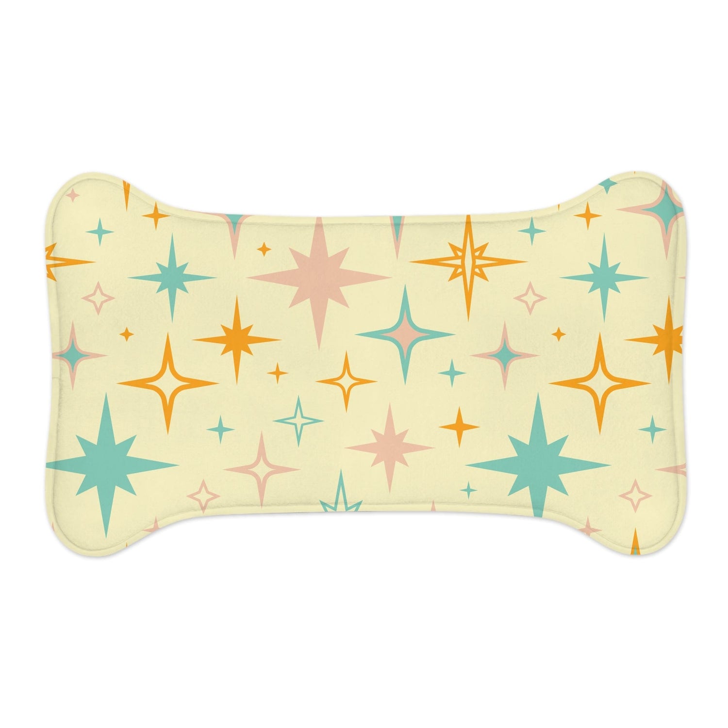 Kate McEnroe New York Mid Century Modern Atomic Starburst Pet Feeding Mats, Retro Bone and Fish Shape Cat and Dog Non - Slip, Highly Absorbent Feeding MatsPet Feeding Mats31055759463627191841