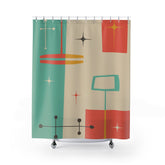 Kate McEnroe New York Mid Century Modern Atomic Starburst Shower CurtainShower CurtainsSC - BEI - TEA - 7X7