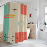 Kate McEnroe New York Mid Century Modern Atomic Starburst Shower CurtainShower CurtainsSC - BEI - TEA - 7X7