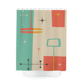 Kate McEnroe New York Mid Century Modern Atomic Starburst Shower CurtainShower CurtainsSC - BEI - TEA - 7X9