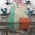 Kate McEnroe New York Mid Century Modern Atomic Starburst Table Runner, Retro Geometric Abstract Teal, Burnt Orange Cream, Mustard Yellow Cotton, Poly Table DecorTable Runners18620763875100869247