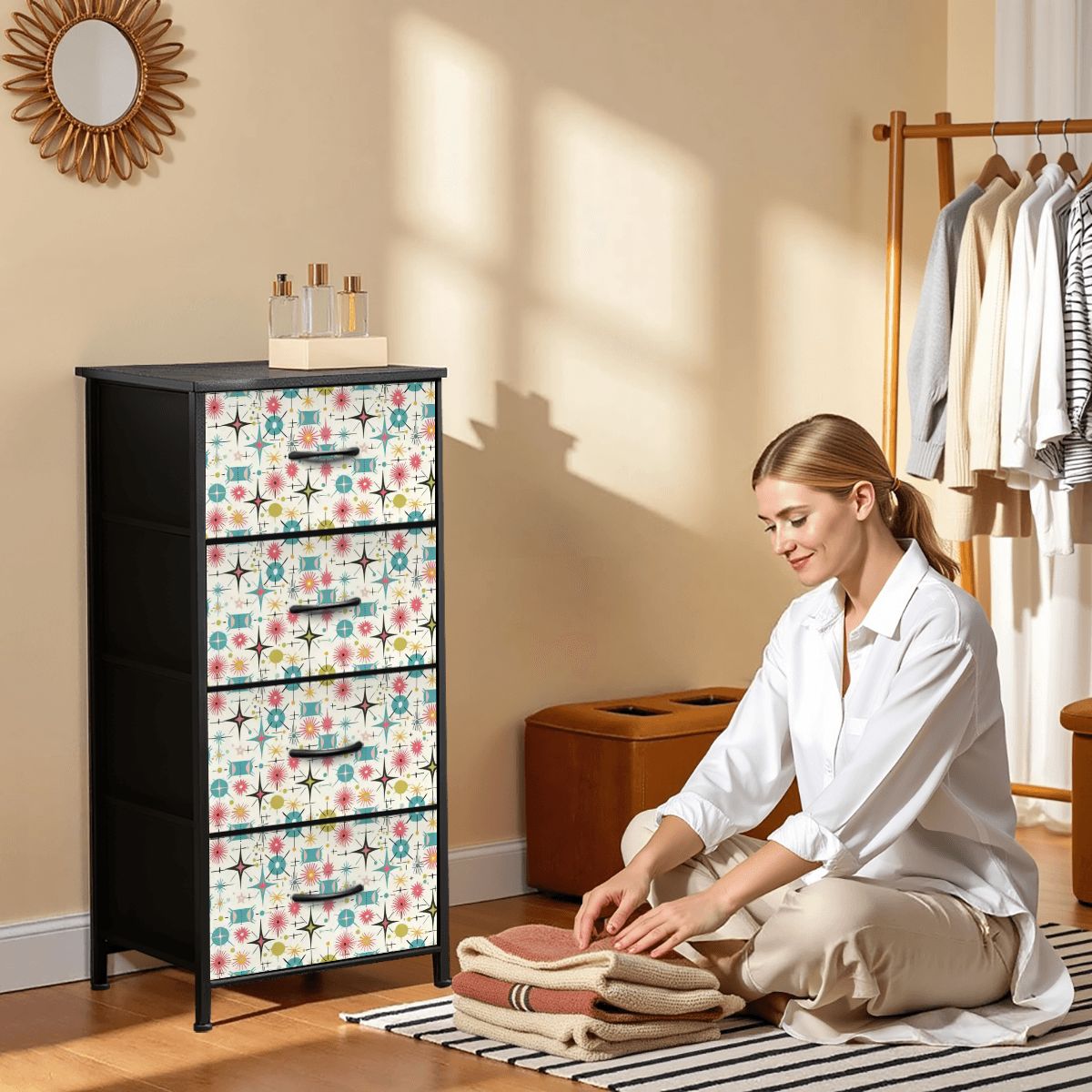 Kate McEnroe New York Mid Century Modern Atomic Starburst Tallboy Storage ChestDressersz4jCWJxqbr