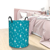 Kate McEnroe New York Mid Century Modern Atomic Starburst Teal Laundry BasketLaundry Basketslq0STxknVD