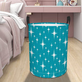 Kate McEnroe New York Mid Century Modern Atomic Starburst Teal Laundry BasketLaundry Basketslq0STxknVD