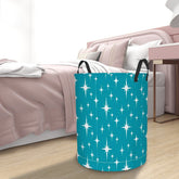 Kate McEnroe New York Mid Century Modern Atomic Starburst Teal Laundry BasketLaundry Basketslq0STxknVD