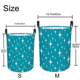 Kate McEnroe New York Mid Century Modern Atomic Starburst Teal Laundry BasketLaundry Basketslq0STxknVD