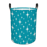 Kate McEnroe New York Mid Century Modern Atomic Starburst Teal Laundry BasketLaundry Basketslq0STxknVD