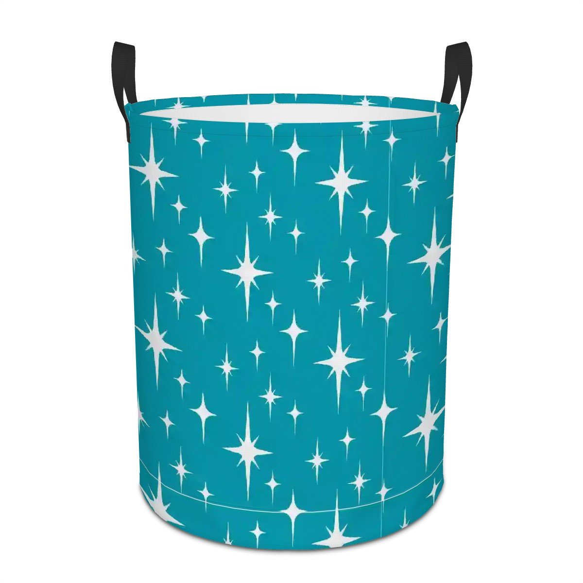 Kate McEnroe New York Mid Century Modern Atomic Starburst Teal Laundry BasketLaundry Basketslq0STxknVD