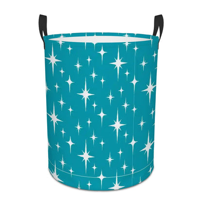 Kate McEnroe New York Mid Century Modern Atomic Starburst Teal Laundry BasketLaundry Basketslq0STxknVD
