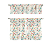 Kate McEnroe New York Mid Century Modern Atomic Starburst Tier and Valance Curtain SetValancesD3371997