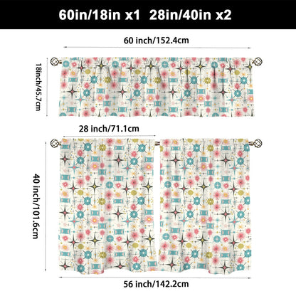 Kate McEnroe New York Mid Century Modern Atomic Starburst Tier and Valance Curtain SetValancesD3371997