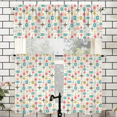 Kate McEnroe New York Mid Century Modern Atomic Starburst Tier and Valance Curtain SetValancesD3371997