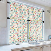 Kate McEnroe New York Mid Century Modern Atomic Starburst Tier and Valance Curtain SetValancesD3371997